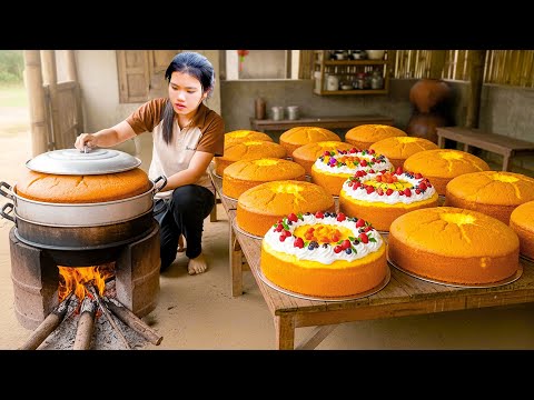 Simple Recipe: How to Make Sweet Sponge Cake with My Son - Bring to CEO Hung at Work