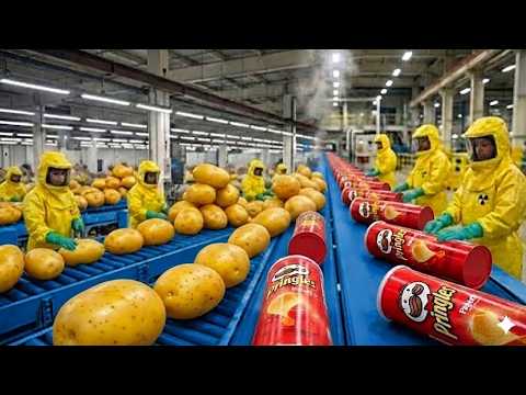 Inside a Modern Pringles Factory:From Whole Potatoes to Stacked Potato Chips Pringles (Full Process)