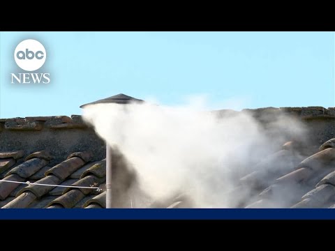 White smoke appears from the Sistine Chapel, signaling a new pope has been elected