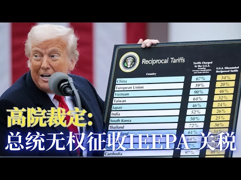 突发！最高法院限制总统关税权，川普贸易战踩刹车？高院保守派分裂，川普总统征税受限，白宫是否有替代方案，川普贸易何去何从全面解读; 中文解读川普白宫记者会: 川普总统对高院裁决的表态以及白宫因应措施