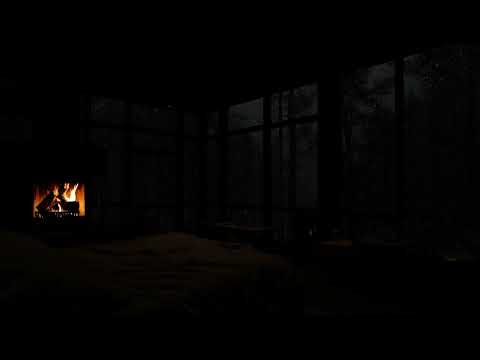 DEEPEST HEALING SLEEP (No Ads) 💦 Strong Rain & Thunder 😴 Warm Fire for Calm Nights