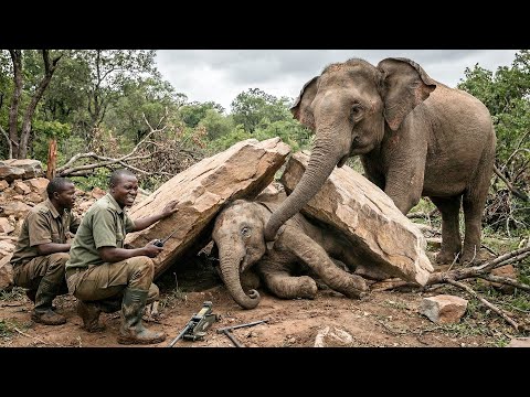 Elephant Calf Trapped Under Tons of Rock — His Mother’s Action Surprised Everyone | Animal Rescue