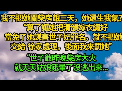 “我不把她關柴房餓三天，她還生我氣？”“算了讓她把清韻嫁衣繡好，當免了她謀害世子妃罪名，就不把她交給徐家處理，後面我來罰她”“世子爺昨晚柴房大火，就夭夭姑娘餓暈了沒逃出來...