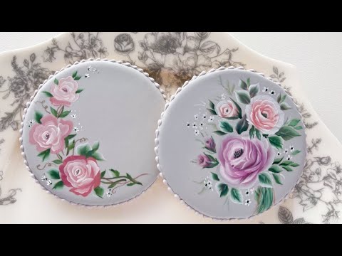 Hand painted cookies. One stroke technique.🌸