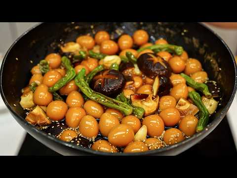 If you've ever wanted to make quail eggs like this, just follow this [Quail Egg Soy Sauce] Recipe