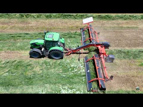 Mowing, Merging & Chopping Coastal Bermuda Grass on a Dairy Farm near Dublin Texas
