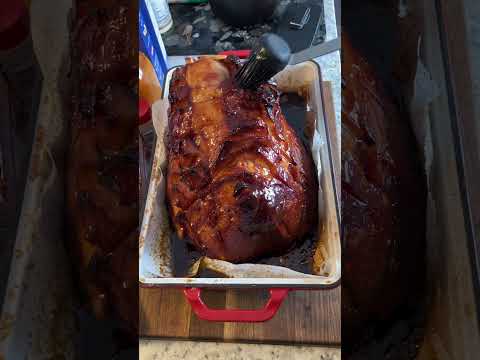 Basting the Easter Ham