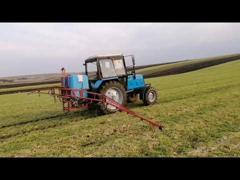 The second nitrogen fertilization of winter crops. KAS-32 #mtz892 #kas