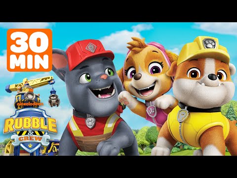 Rubble's Construction Rescues at the Bark Yard! w/ Skye & Charger | 30 Minutes | Rubble & Crew