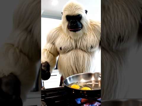 Cooking Eggs Veo 3 #veo3 #bigfoot #vlog #fluffyyeti