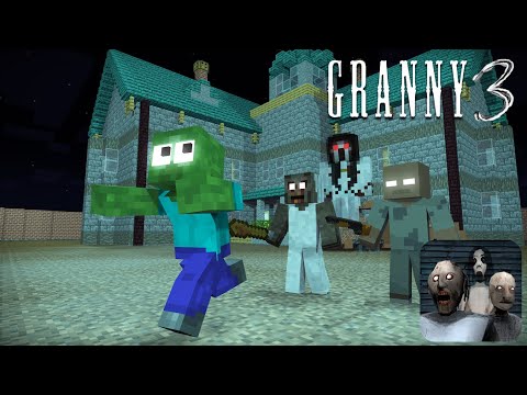 MONSTER MOBS GRANNY 3 ESCAPE CHALLENGE MINECRAFT ANIMATION