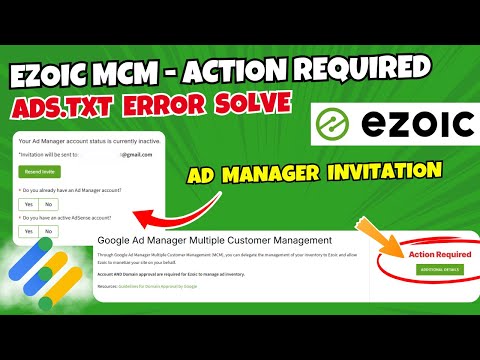 Fix Ezoic MCM Action Required Error | How to Enable Ezoic Ad Manager Invitation