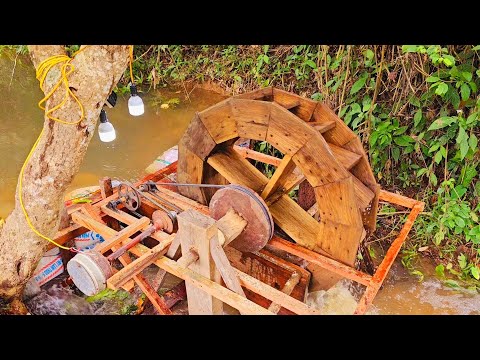 Off Grid Cabin Living | Nature's Energy Sources Generate Electricity For Cabin In The Woods.