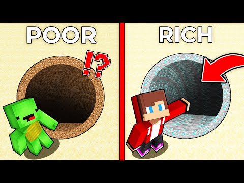 JJ And Mikey POOR vs RICH : MINING FACTORY BATTLE in Minecraft Maizen