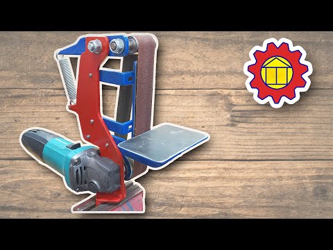 Belt grinder made from Angle grinder, made step by step