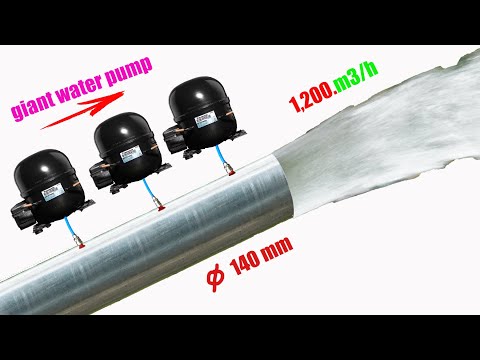 I Make x3 refrigerator compressor into giant water pump