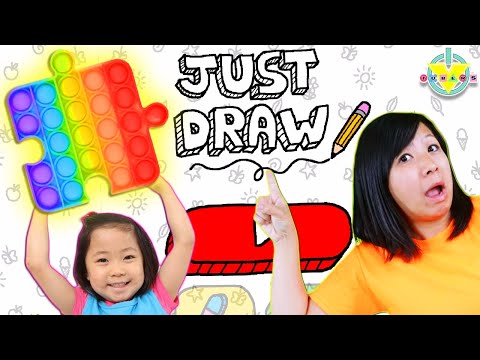 DRAW IT AND POP IT! Let's Play Just Draw with Kate and Mommy!