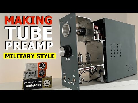Making a 12AU7 Line stage in a military style chassis // Tube stereo preamp build.