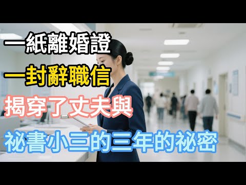 【完結】一紙離婚證，一封辭職信，揭穿了丈夫與祕書小三的三年的祕密!#婚姻#夫妻#夫妻日常#情感#小三#戀愛#為人處世#生活經驗#故事#小說