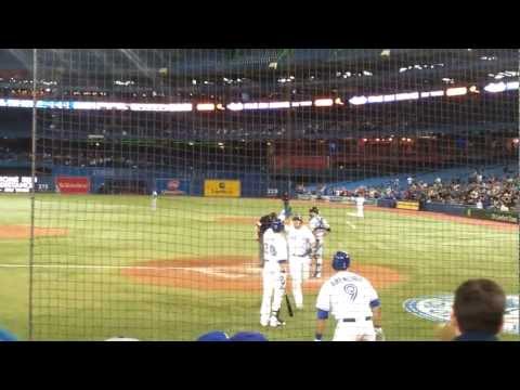Brett Lawrie of the Toronto Blue Jays hits a sweet home run.