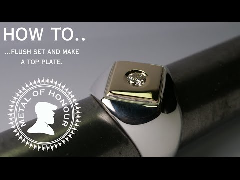 Flush setting a stone and make a top plate