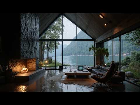 Tranquil Jazz Cabin Music ~ Cozy Rainy Day Jazz for Relaxation