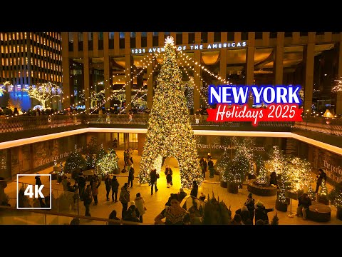 NEW YORK Christmas Joy 2025 Holiday Season in Manhattan - Walking Tour 4K