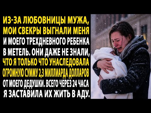 он выгнал меня с ребенком в метель ради любовницы,🥶 не зная, что я наследница 2,3 млрд!💸🤫 24 часа...