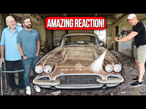 Grandfather's 1962 Corvette CLEANED For the First Time in 53 Years! | Best Reaction EVER