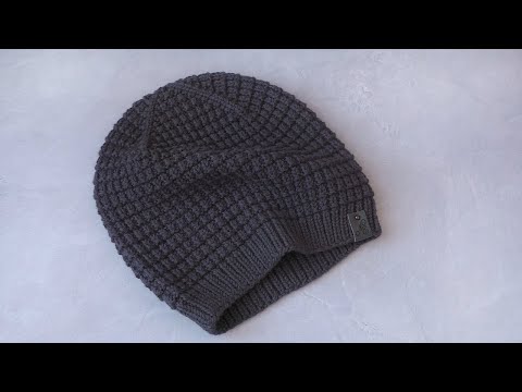 Men's knitted hat. Master class + pattern diagram.