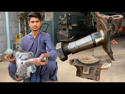 An incredible broken drop spindle kingpin side repair like you've never seen before.