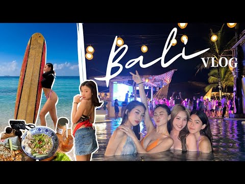 BALI TRAVEL VLOG｜first time surfing, exploring beach clubs, cafes 🏄‍♀️🌴 第一次冲浪 还在巴厘岛出事？！ 🤒