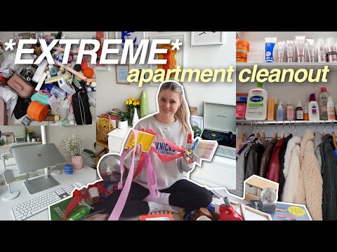 THROWING OUT EVERYTHING I OWN BEFORE 2024 (decluttering, organising & cleaning my ENTIRE apartment)