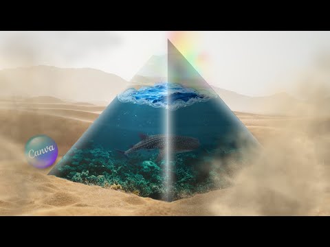 Photo Manipulation in Canva Tutorial | 3D Glass Pyramid Ocean Effect