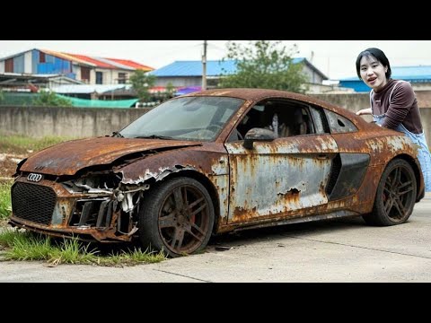 💡天才女孩修复报废拖拉机，生锈损坏严重，用一个月完美维修！A genius girl repairs a broken down tractor！