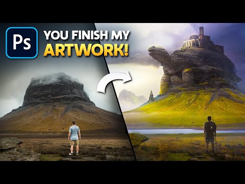YOU Finish My ARTWORK | Photoshop Challenge!