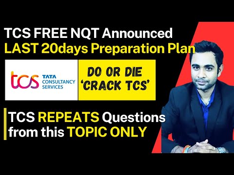 🔴TCS NQT 20Days Preparation Strategy | TCS Repeat Questions from this topic only