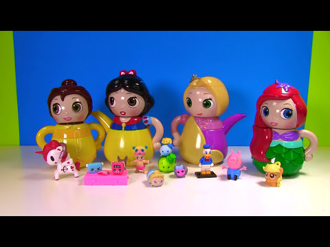 Disney Princesses Tea Set Ariel Belle Rapunzel Have Wrong Oufits | Fun Videos For Kids