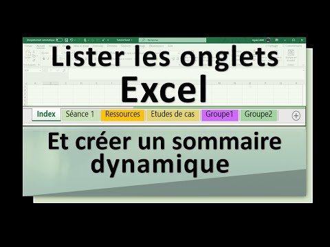 Lister les onglets Excel et créer un sommaire dynamique avec des liens hypertextes
