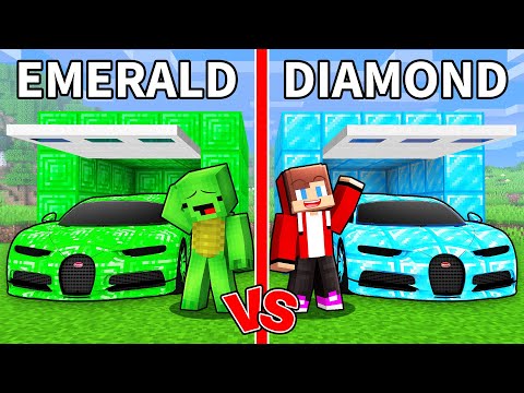 EMERALD Mikey vs DIAMOND JJ Car Battle - Minecraft Maizen