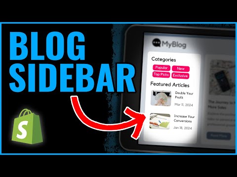 Shopify blog layout - How to add a sidebar for navigation (FREE Tutorial)