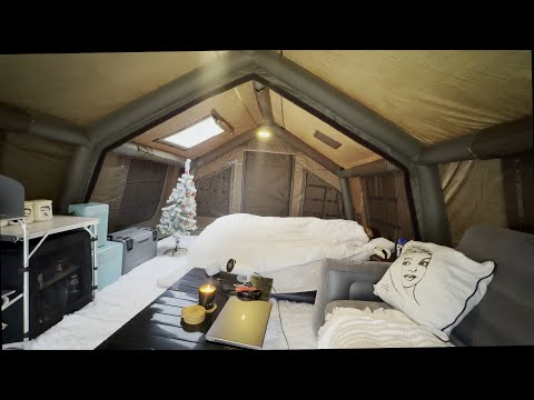 Pre Christmas Luxury Camping at the Dam in an Inflatable tent , Glamping  , Outddors , Nature