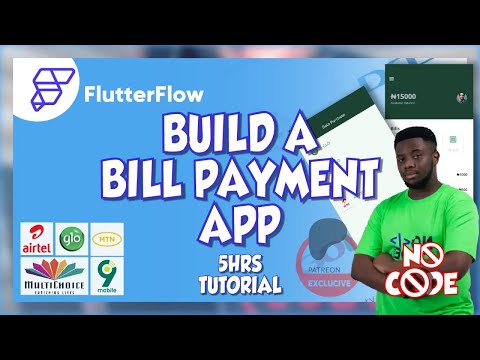 Let's build a bill payments app with no code using flutter flow -- Full Tutorial