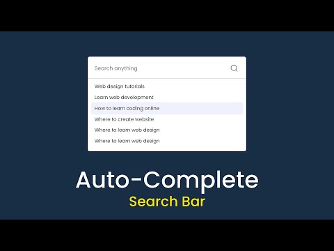 How To Make Autocomplete Search Box For Website Using HTML CSS & JavaScript