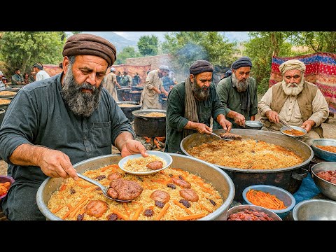 UNREAL! Afghanistan Cooks 500 KG of Kabuli Pulao for 10,000 People in HUGE POTS 😱🍚
