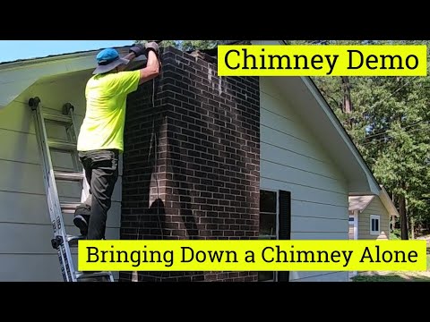 CHIMNEY DEMO - How to Remove an Old Brick Chimney (by yourself)