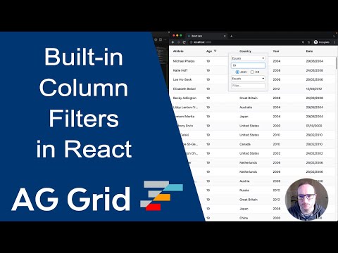 Built-in column filters overview for the React Data Grid from AG Grid