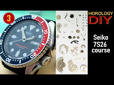 Seiko 7S26 tutorial Part 3 - Auto winding &amp; going train disassembly | Horology DIY