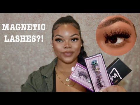 Magnetic Lashes Try on and Review| Safiya Bae + Glamnetic