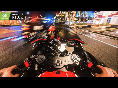 GTA 5 - 8k Photorealistic Graphics Intense POV Bike Police Chase Gameplay - i9 12900K & RTX 3090 Ti
